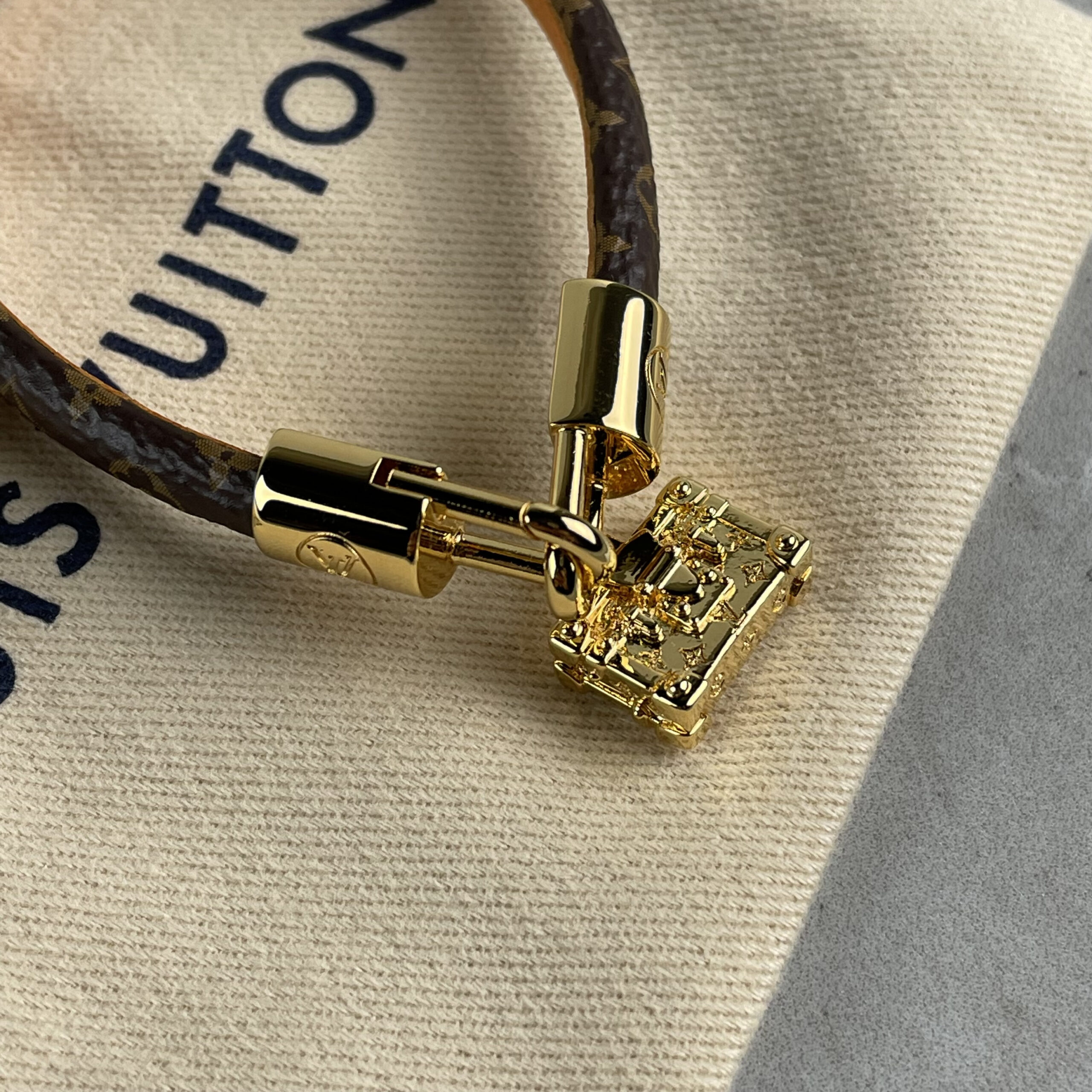 Louis Vuitton Canvas LV Tribute Charm Bracelet - Brown, Brass