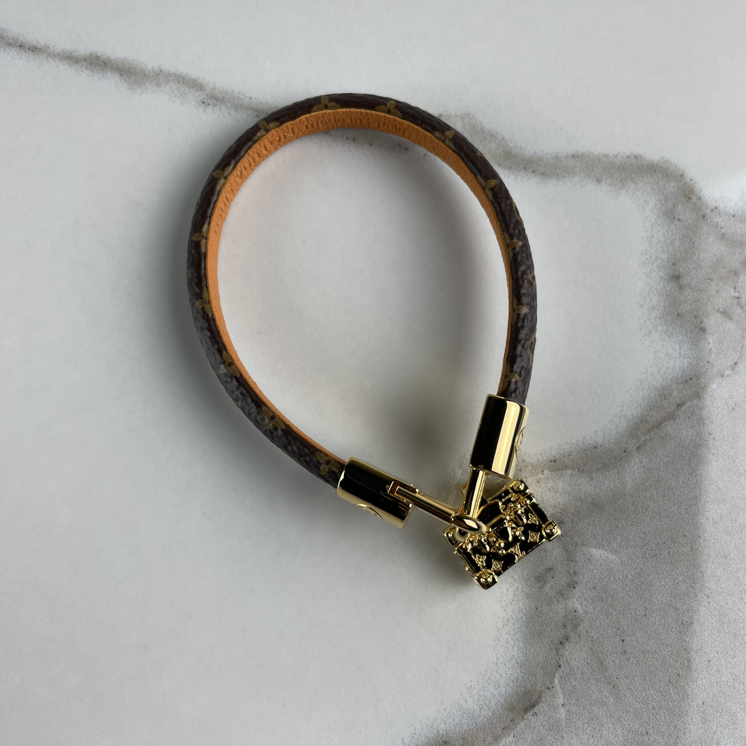 Louis Vuitton Silver and Black Charm Bracelet