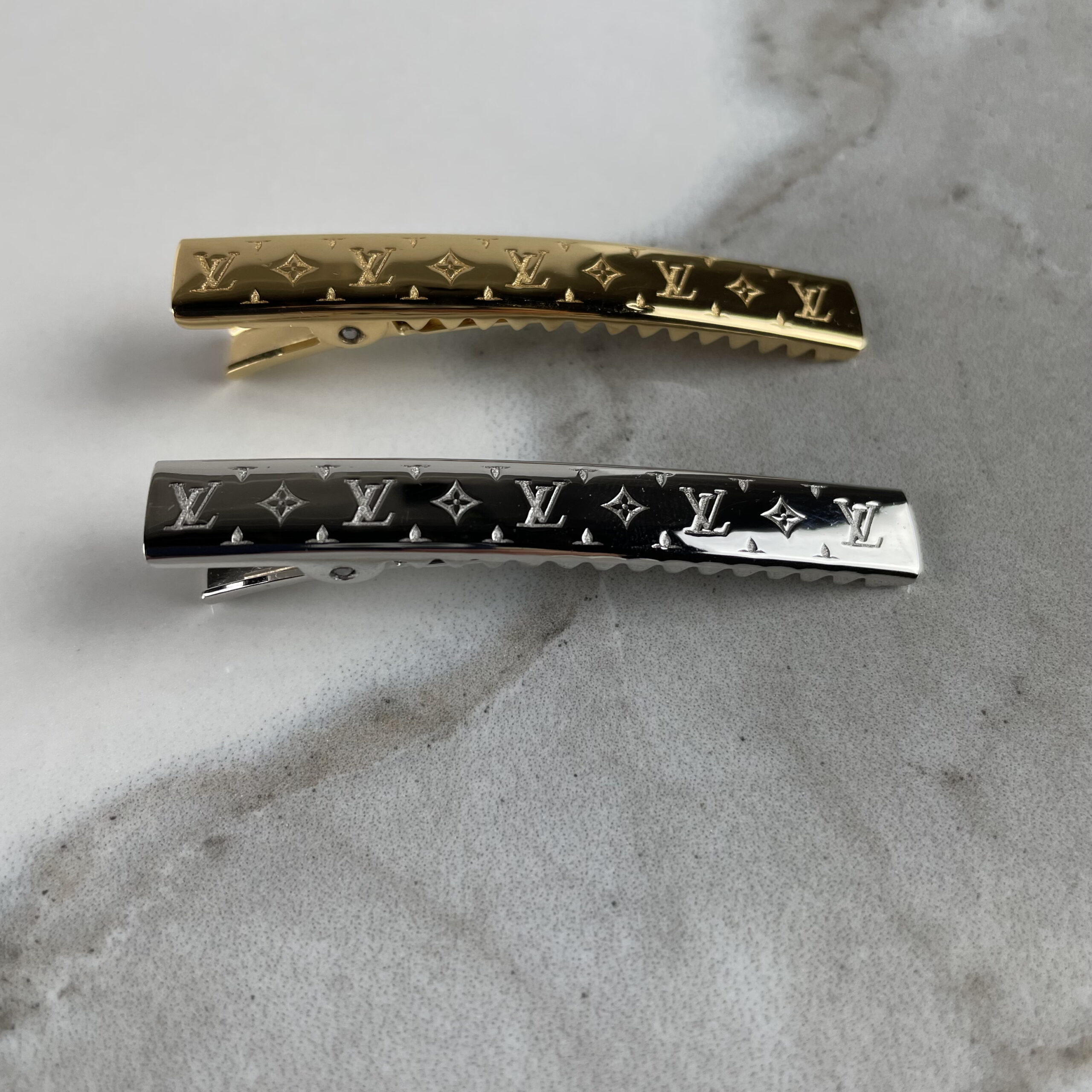 Louis Vuitton Nanogram Hair Claw Set - Gold Hair Accessories