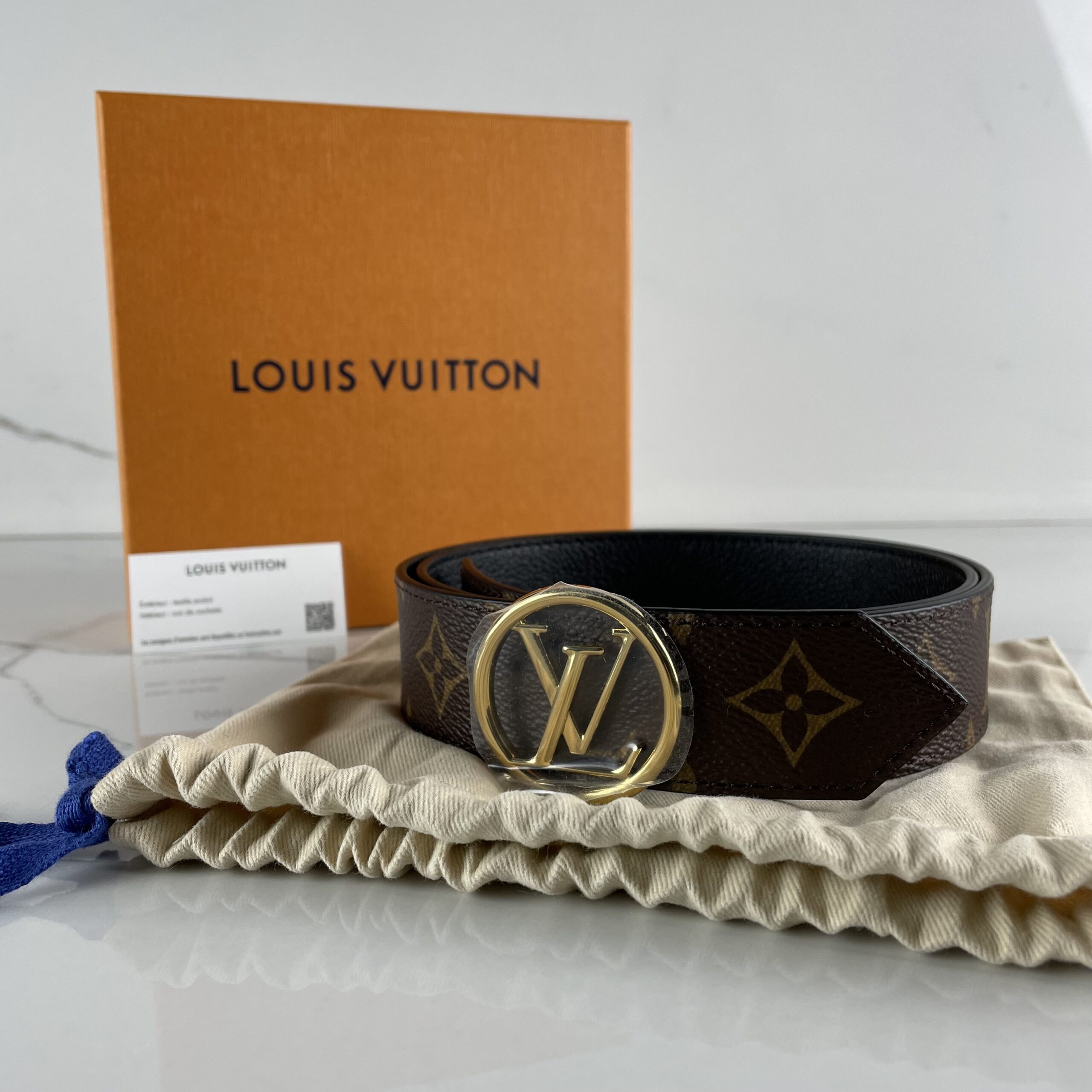 Louis Vuitton Brown Monogram Canvas LV Circle Reversible Belt 80CM Louis  Vuitton